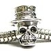 Queenberry (Free S/H) Sterling Silver Hat MR. Skull Skeleton Halloween Bead For Pandora European Story Charm Bracelets