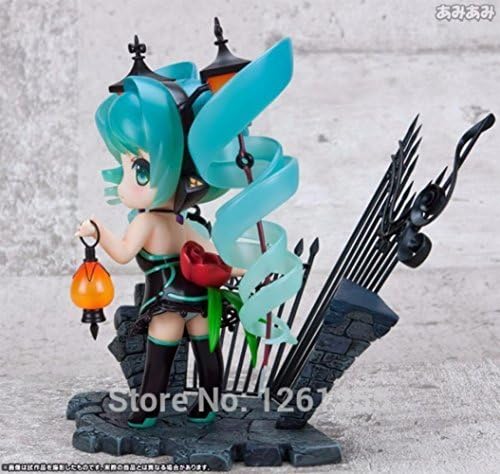Vocaloid Hatsune Miku Lovely Curly Street Lamp Q Version Pvc Action Figures Collection Model Toys 15Cm