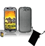 Black Carbon Fiber Design Rubberized Snap on Hard Cover Protector Faceplate ....