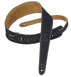 Levy's Leathers 2 1/2 Tapered Suede Leather Kids' Guitar Strap,Navy