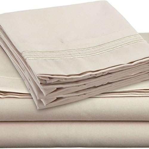 Vannier Comfort Fine Linens - SALE - 1# Bed Sheet Set on Amazon - Super Silky Soft - Luxury 1800 Bedding Collection - HIGHEST QUALITY 100% Brushed Microfiber - Wrinkle, Fade, Stain Resistant - Hypoallergenic - Deep Pockets - Fitted & Flat Sheets, Pillowcases - Best for Bedroom, Guest Room, Childrens Room, RV, Vacation Home (King, Cream)