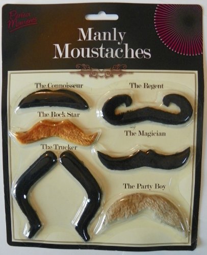 Manly Moustaches - Set of 6 Adhesive Moustaches