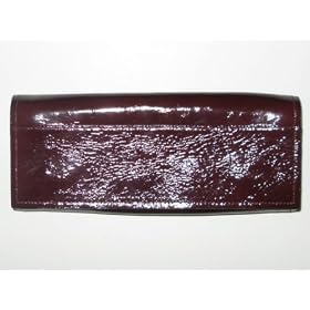Tre Vero Burgundy Wine Patent Leather Ladies Clutch Handbag