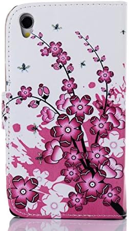 Xperia Z2 Case, Tradekmk(TM)Luxury Gorgeous Pink Flower Premium PU Leather Flip Wallet Magnet Design Stand Case Cover Fit For Sony Xperia Z2,with Credit Cards Slots and Stylus Pen
