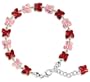 Made with Swarovski Elements� Butterfly Pink & Red Crystal Adjustable Bracelet in.925 Sterling Silver with Lobster Clasp 7" 7.5" 8" 8.5" 9"