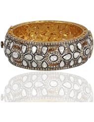 .925 Sterling Silver Bangle Bracelet Gold Plated Vermeil Gem Stone Cz Jewelry New Fashion Vintage Style