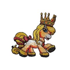 Filly Princess Queen Leonarda 7 cm * 7,6 cm B�GELBILD AUFN�HER APPLIKATION K�nigin gelb orange Krone Tier Tiere Pferd Pferde Einhorn Fairy PATCH
