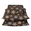 Home Brown Snowflake Flannel Sheet Set - Queen