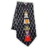 Black Silk Chinese Opera Mask Tie, Chinese Calligraphy Black Tie