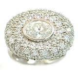 Cubic Zirconia: 14K White Gold Pave Ring with Signity CZ
