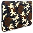 Faux-fur Textured, Camo Green / Brown Print Carrying Case for Apple MacBook 15" Notebook Laptop Computer