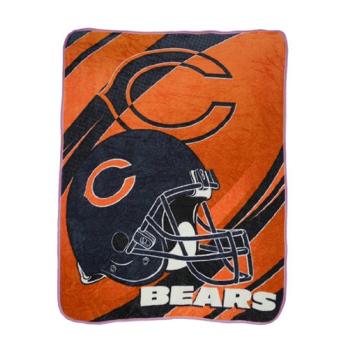 NFL Chicago Bears Super Soft Plush Thermal Blanket / Fleece Couch Throw - Dark Blue & Orange