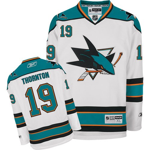 Reebok San Jose Sharks Joe Thornton Premier Road Jersey - SAN JOSE SHARKS WHITE XX Large