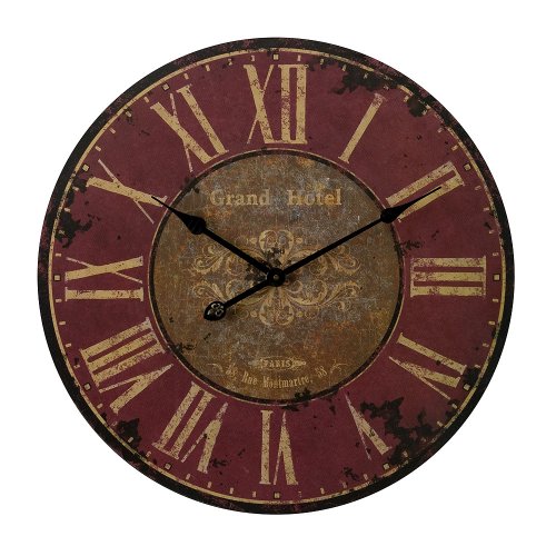 External hard drive:Oversized Wood Clock - Antique Red