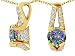 2.50 cts 925 Sterling Silver 14K Yellow Gold Plated Genuine Round Mystic Rainbow Topaz Pendant