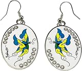 Ed Hardy Butterfly Oval Clear Crystal Earrings