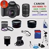 511c5AaPADL. SL160  Canon EOS Rebel T3 (1100d) SLR Digital Camera w/ Canon 55 250mm Is Lens, 3 Extra Lens, Hdmi Cable, 8gb Sdhc Memory Card, Soft Carrying Cases, Hdmi Cable, Tripod & Much More !! Reviews