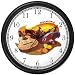 Spanish Icons: Bull Fighting, Flamenco Dancing, Citrus Fruit, Guitar - Spain Theme Wall Clock by WatchBuddy Timepieces (Slate Blue Frame)
