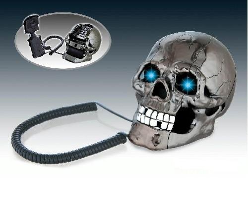 Black phone telephone cell mobile protable skull halloween