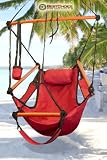 New Deluxe Red Sky Air Chair Swing Hanging Hammock Chair W/ Pillow & Drink Holder
