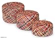 Palm baskets, 'Color Vortex' (set of 3) Palm baskets, 'Color Vortex' (set of 3)