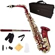 Cecilio 2Series AS-280RL Red Lacquered E Flat Alto Saxophone w/ Carrying Case & Accessories