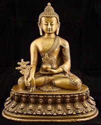 ~Large SUPERB Tibetan Brass Medicine BUDDHA 9.75" Tall~