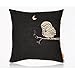 OJIA 18 X 18 Inch Cotton Linen Decorative Throw Pillow Cover Cushion Case, Owls