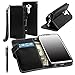 LG G3 Vigor case, LG G3 Mini case, E LV LG G3 Mini case cover - Deluxe Classic PU Leather Flip Wallet Case Cover for LG G3 Mini D725 with 1 Black Stylus - Black