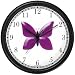 Purple Butterfly - JP Animal Wall Clock by WatchBuddy Timepieces (White Frame)