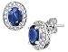 Blue Sapphire and Diamond Earrings in White Gold