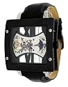 Adee Kaye #AK6019-MIPB Men's Esqueleto Mechanical AM/PM Indicator Leather Strap Watch