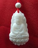 White Jade Gemstone Meditation Buddha Necklace