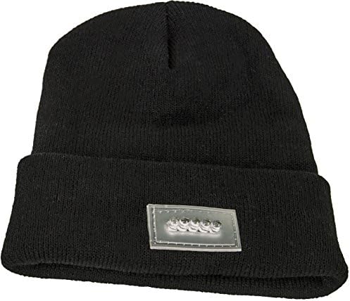 Beanie Hat with 5 LED Light - Unisex Knitted Cap for Men, Women, Girls, Boys, Kids, Children, &amp; Teens that Snowboard, Ski, Jog, Run, Hike, &amp; Do Cold Fall &amp; Winter Weather Outdoor Activities &amp; Sports