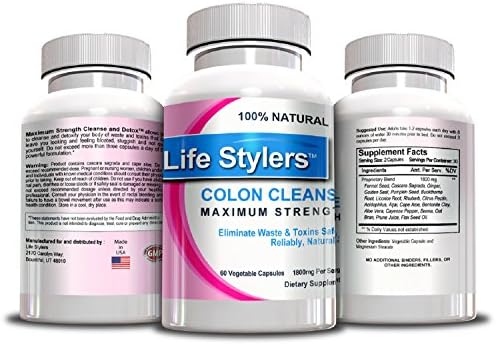 Colon Cleanse and Detox -Slimming and Cleansing Weight Loss - 30 Day Supply 60 Capsules