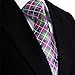 Intrepid Executive Wardrobe Accessory , Handmade 100% Silk Jacquard Woven Gray Pink Green Checked Tie 3.4