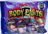 Halloween Candy Gummy Body Parts (22 Individually Wrapped Body Parts)