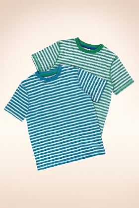 2 Pack - Pure Cotton Striped T-Shirts