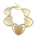 Bracelet - B131 - Designer Inspired Heart Link ~ Gold Tone Metal