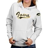 Iowa Hawkeyes Ladies White Felt Script Pullover Hoody Sweatshirt