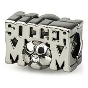 Ohm Sterling Silver Crystal Soccer Mom Bead Charm