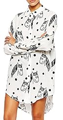 Asymmetric Cocktail Short Polka Dot Print Long Sleeves  Shirt  Dress