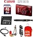 Canon PowerShot ELPH 110 HS 16.1 MP Digital Camera (Red) + Case + Battery + 8BG Card + Mini Tripod + Cared Reader