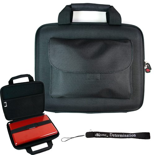 Sony DVPFX950 9-Inch Portable DVD Player Hard Nylon Cube Carrying Travel Case with Extra Pocket for Accessories + Includes a eBigValue (TM) Determination Hand Strap Key Chain