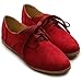 Ollio Women Classic Flat Shoe Lace Up Faux Suede Oxford