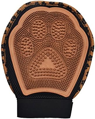 Pet Grooming Gloves, Massage Mitt Hair Removers Fur Collecting Shedding Tools for Dog & Cat; Moonkist (Brown)
