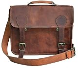 Jaald Unisex genuine Leather messenger man bag satchel laptop bag for men
