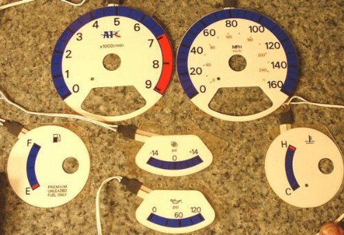 90 91 Nissan 300 ZX Turbo White Face Glow Gauges APC