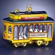 Pack of 3 Polonaise Glass San Francisco Cable Car Christmas Ornaments 4"
