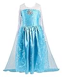 Snow Queen Glitter Dress Party Dress Costume with Dress-up Accessories (Ages 7-8)